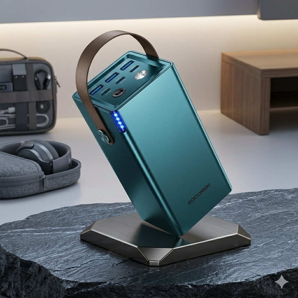 ROCOREN Premium High Capacity Fast Charging Power Bank with Multi-Port Output & LED Indicator