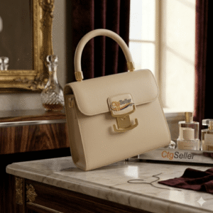 Elegant Navy Blue Leather Handbag