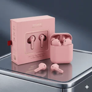 1MORE Premium Leather-Finish Wireless Earbuds (Stylish Pink, Bluetooth 5.0, HD Sound)