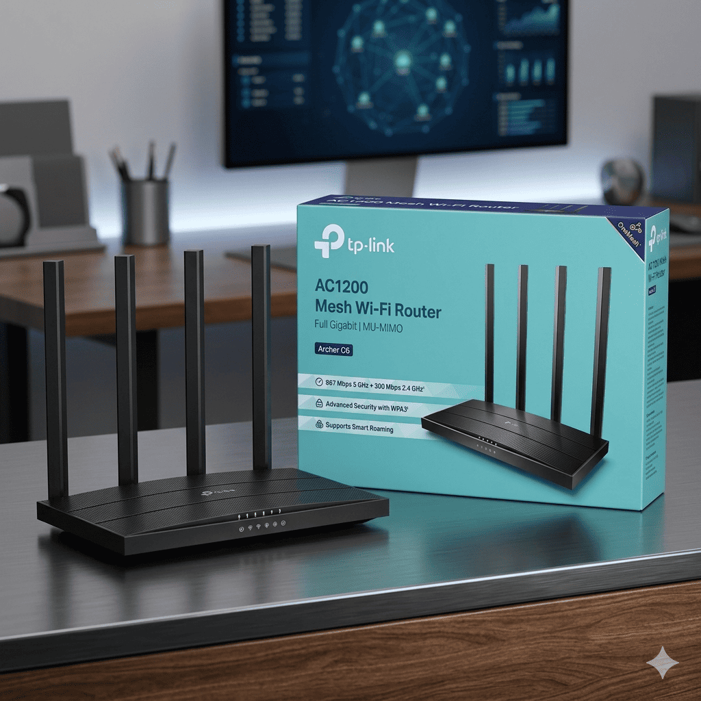 TP-Link AC1200 Mesh WiFi Router (Archer C6) Dual Band Gigabit MU-MIMO Router