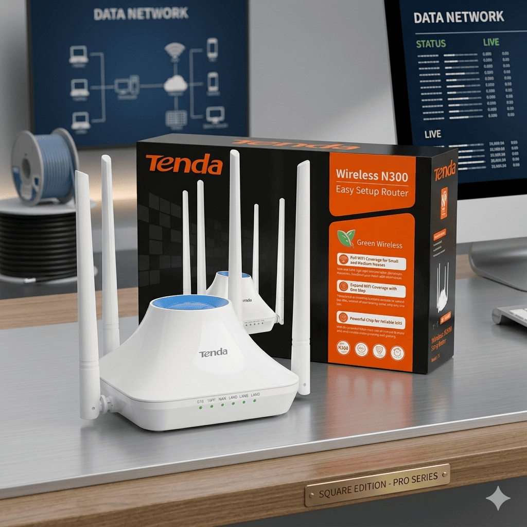 Tenda Wireless N300 Easy Setup WiFi Router with High Gain Antennas (300Mbps)