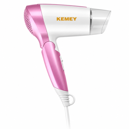 Kemey KM-6833 1600W Hair Dryer with foldable handle and 3 speed settings